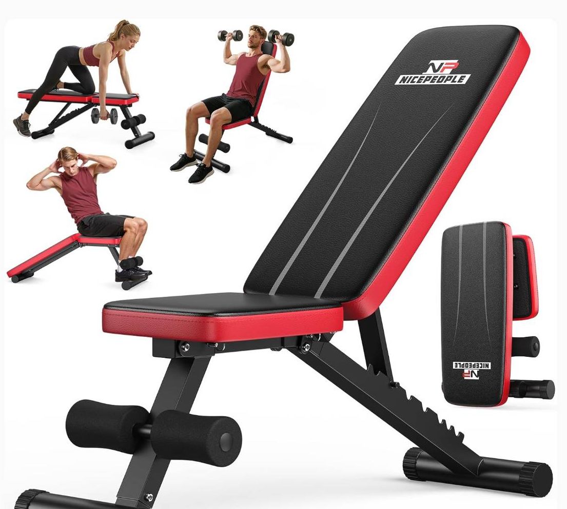 NICEPEOPLE Adjustable Weight Bench 660LBS, 8 Backrests