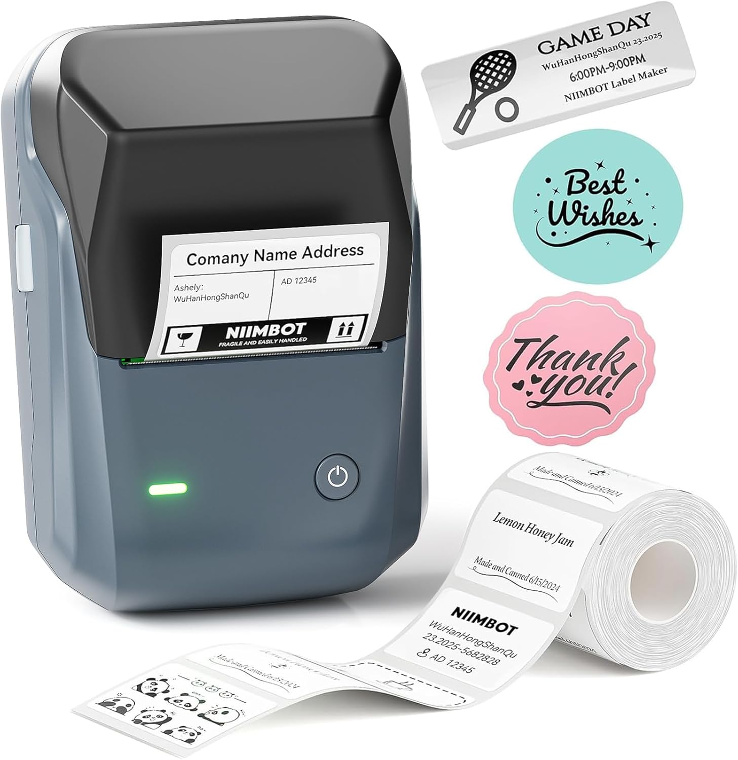 NIIMBOT B1 Label Maker Machine, Thermal Label Printer Easy to Use for Office, Home, Business, Came with 1 Roll White Lab