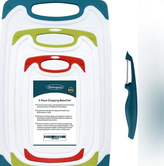 Rottogoon 3-Piece Cutting Boards for Kitchen Set