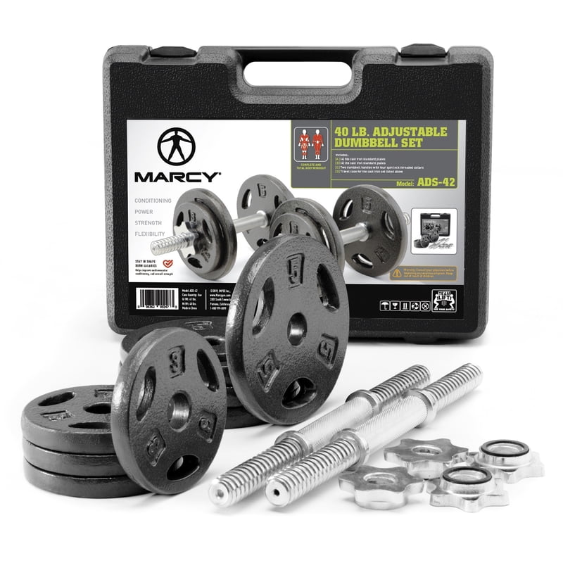 Marcy 40 lbs. Adjustable Dumbbell Set with Carrying Case