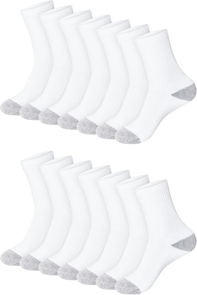 Hanes Women's Crew, Ankle, and No-Show Moisture-Wicking Cushioned Athletic Socks (14 Pack)