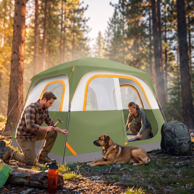 COBIZI 6 Person Camping Tent, Waterproof Family Cabin Tent
