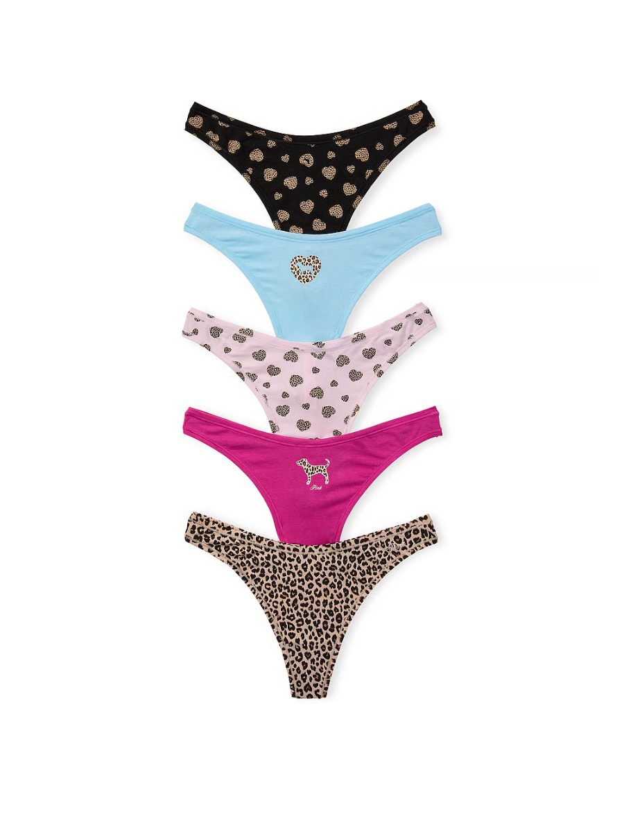 5-Pack Cotton Thong Panties